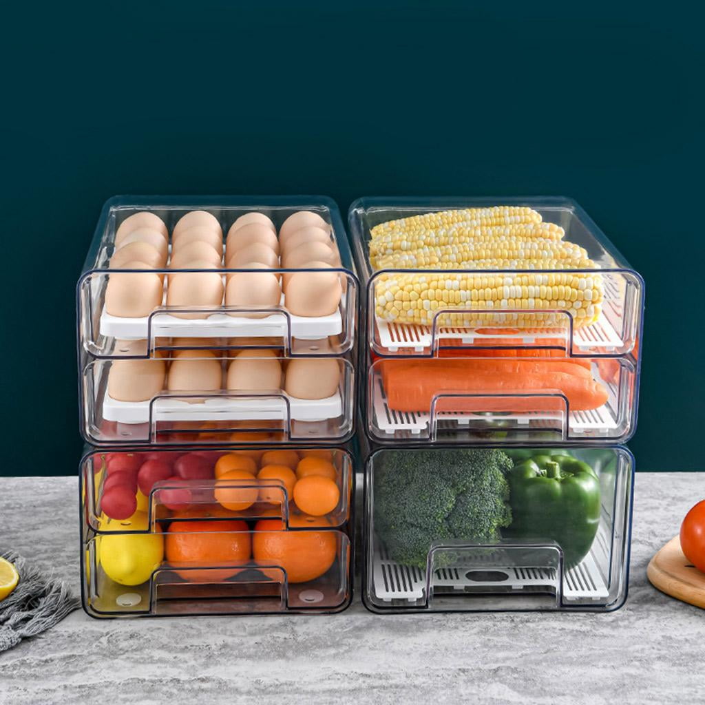 HannLk Egg Storage Box Refrigerator Drawer Storage Box Pull-out Refrigerator Drawer