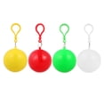 thumbnail image 1 of 4 Pcs Disposable Ball Poncho Unisex Easy Carry Keyring Ball Raincoat Rain Poncho Rainwear Keyring Ball Practical (White, Yellow, Red, Green), 1 of 8
