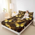 thumbnail image 5 of Feelyou Romantic Gold Butterfly Twin Sheet Sets, Glitter Stars Starry Sky Twin Fitted Sheet, Dreamy Animal Flat Sheet, Super Cozy Room Decor, 3pcs, 5 of 8
