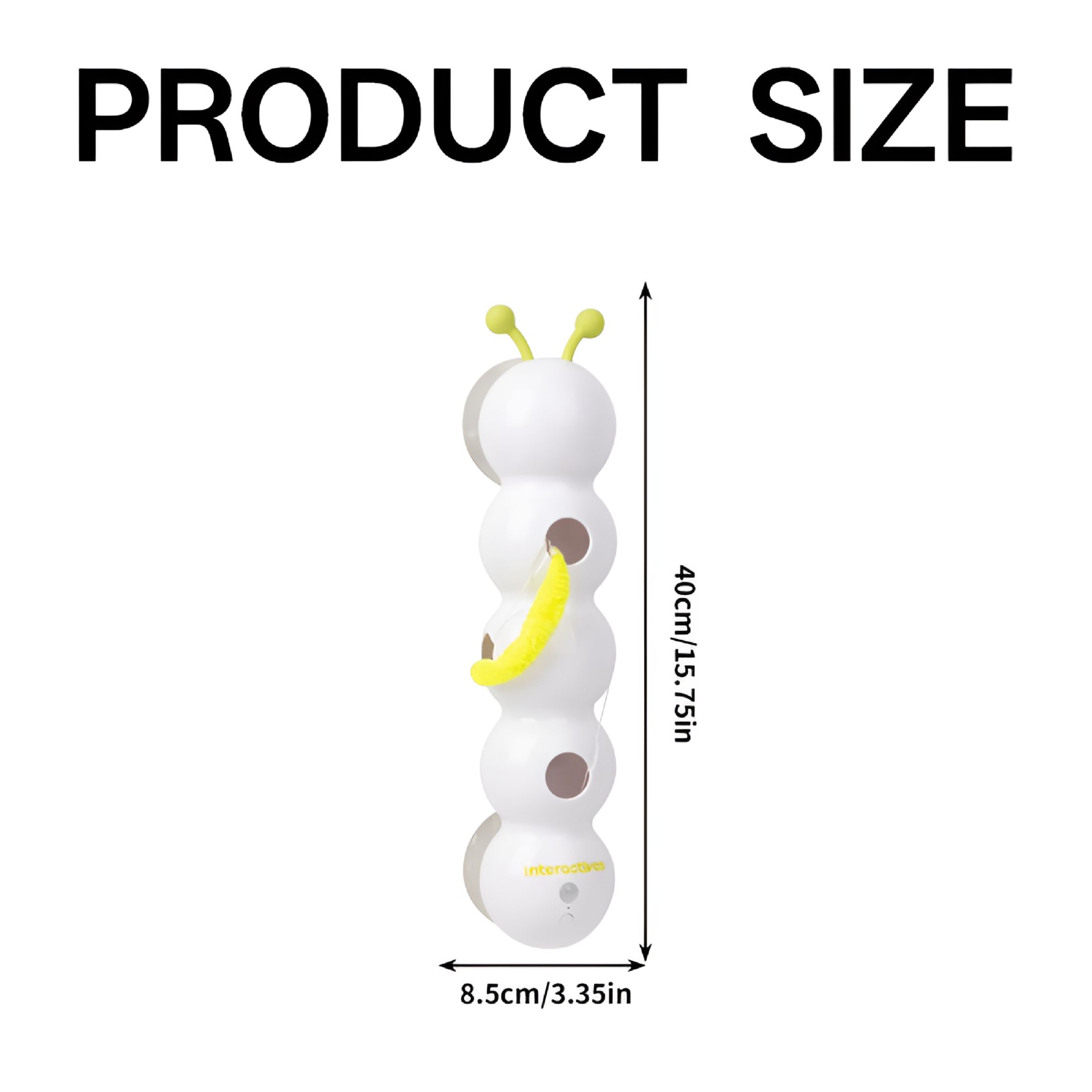 BESTSKY 2026 New Smart Motion Cat Toy with Worm Design for Indoor Cats,Wall&Window Mounted Cat Toys for Hunting,Jumping,Interactive Play,Realistic Wiggle Motion,Promotes Exercise&Mental Stimulation