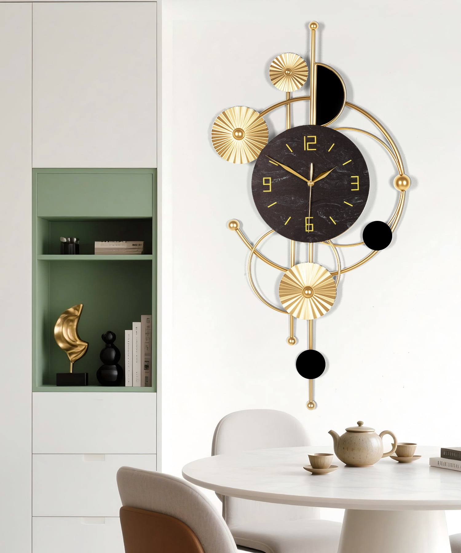 Wall Clock,Large Wall Clock,Wall Clocks for Living Room Decor Modern Silent Non-Ticking Metal Wall Art, Clock for Living Room, Kitchen, Bedroom, or Office Wall Decor (32")