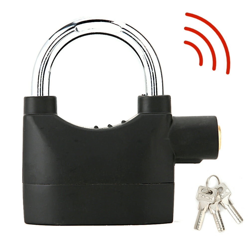 Mgaxyff Black Antitheft Security Padlock Waterproof Siren Alarm Lock for Motorcycle Bicycle