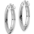 thumbnail image 2 of 10K White Gold Polished Hoop Earrings (Width 18.8) (Length 19.5) - Jbsp, 2 of 5