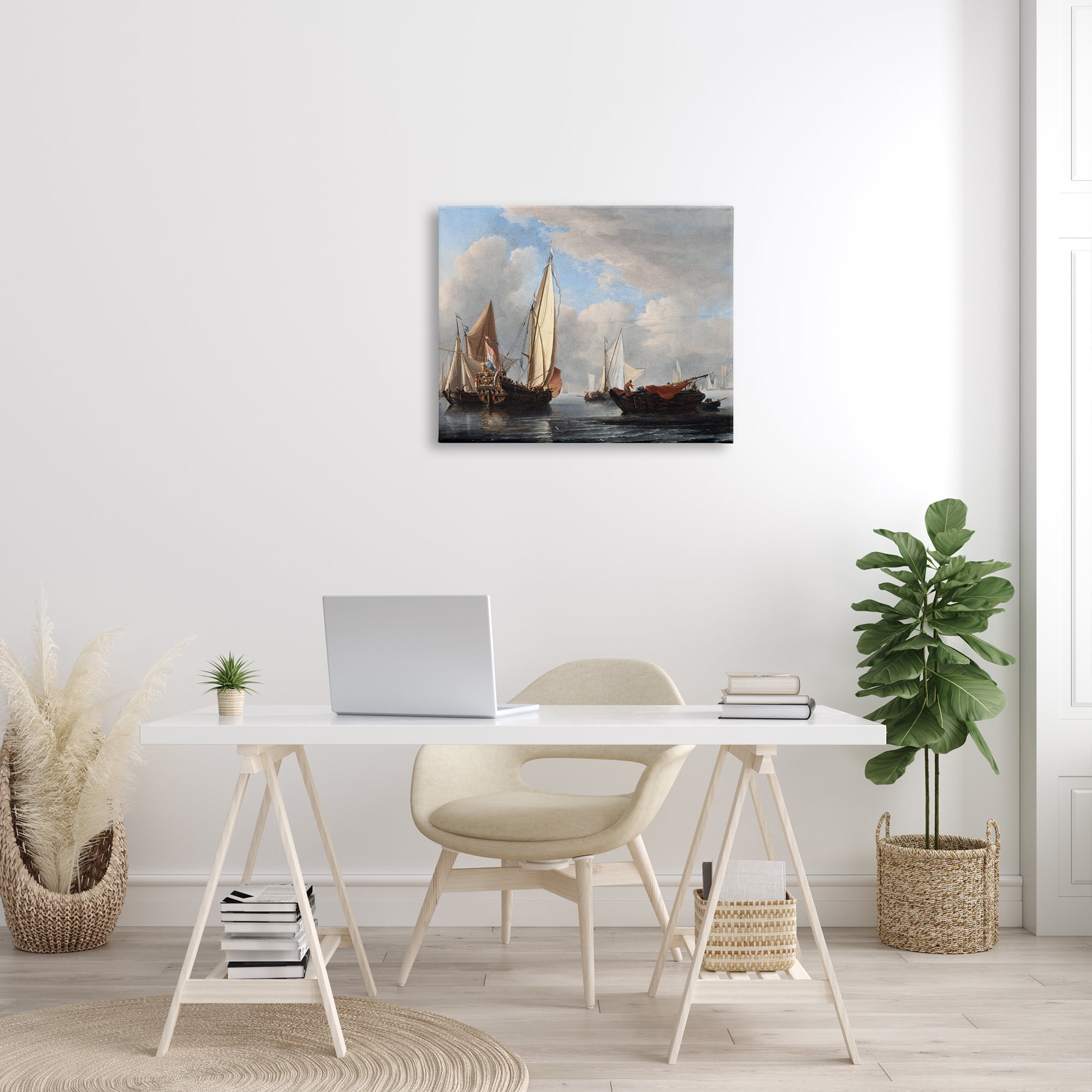 Stupell Industries Yacht and Other Vessels Willem van de Velde Classic Painting Painting Gallery Wrapped Canvas Print Wall Art, Design by one1000paintings