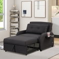 thumbnail image 4 of Triple Tree Velvet Built In Usb Port Sleeper Sofa with Pillows, Dark Gray, 4 of 6