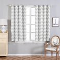 thumbnail image 2 of Efavormart 2 Panels White/Silver Polyester Chevron Design Thermal Insulated Blackout Room Darkening Grommet Top Curtain 52"x64", 2 of 10