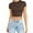 Brown, variant on Womens Tshirts Womens Summer Short Sleeve Cute Crop Tops Casual Basic Crewneck Slim Fit T Shirts Short Sleeve Womens Tops Womens Tops Summer