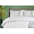 thumbnail image 4 of Ambesonne Dream Duvet Cover Set, Dream Space Lover Words, 2-Calking, White and Black, 4 of 7