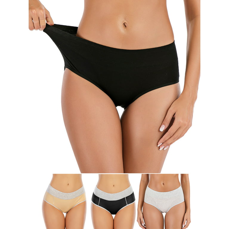 UMMISS Womens Underwear Cotton High Waist Tummy Control Top Panties No  Muffin Top Full Coverage Ladies Briefs