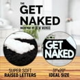 thumbnail image 2 of Get Naked Bath Mat - Cute Bath Mat for Apartment Decor - Black Bath Mat - Black Bathroom Rug with White Letters - 31" x 20", 2 of 7