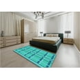 thumbnail image 4 of Ahgly Company Indoor Rectangle Patterned Bright Cyan Blue Area Rugs, 8' x 12', 4 of 6