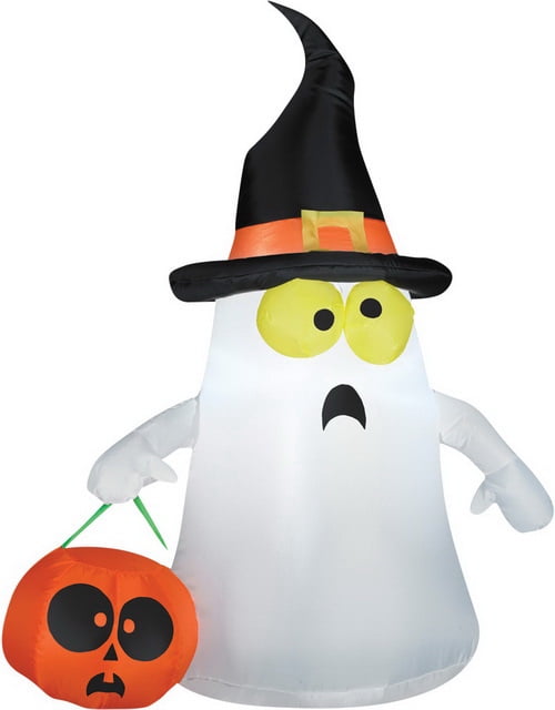 Morris Costumes SS-63975G Airblown- Ghost W/Witch Hat-Sm