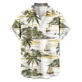 thumbnail image 4 of Stamzod Men Casual Fashion Turndown Collar Printing Short Sleeve Button Shirt Blouse Beige L, 4 of 6