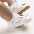 thumbnail image 2 of Itsun Baby Walking Shoes,Baby Girls Flats Shoes No-Slip Rubber Sole Infant Toddler Princess Wedding Dress Shoes White 9-12 Months, 2 of 5