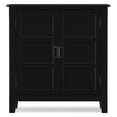 thumbnail image 5 of Simpli Home Burlington 30" WD Wood Transitional Low Storage Cabinet in Black, 5 of 13