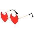thumbnail image 1 of Gafas de sol sin montura Zulema Creative Heart para mujeres Hombres rojo, 1 of 7
