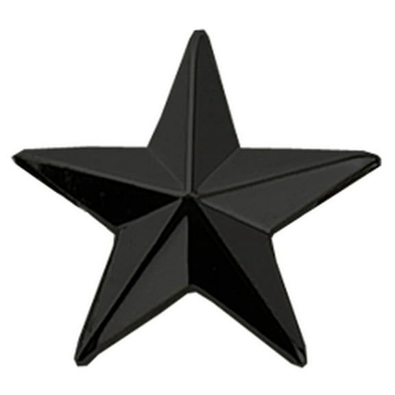 Hero's Pride 1-Star Insignia Pin, 1/2" High, Black, Clutch Back, Pair