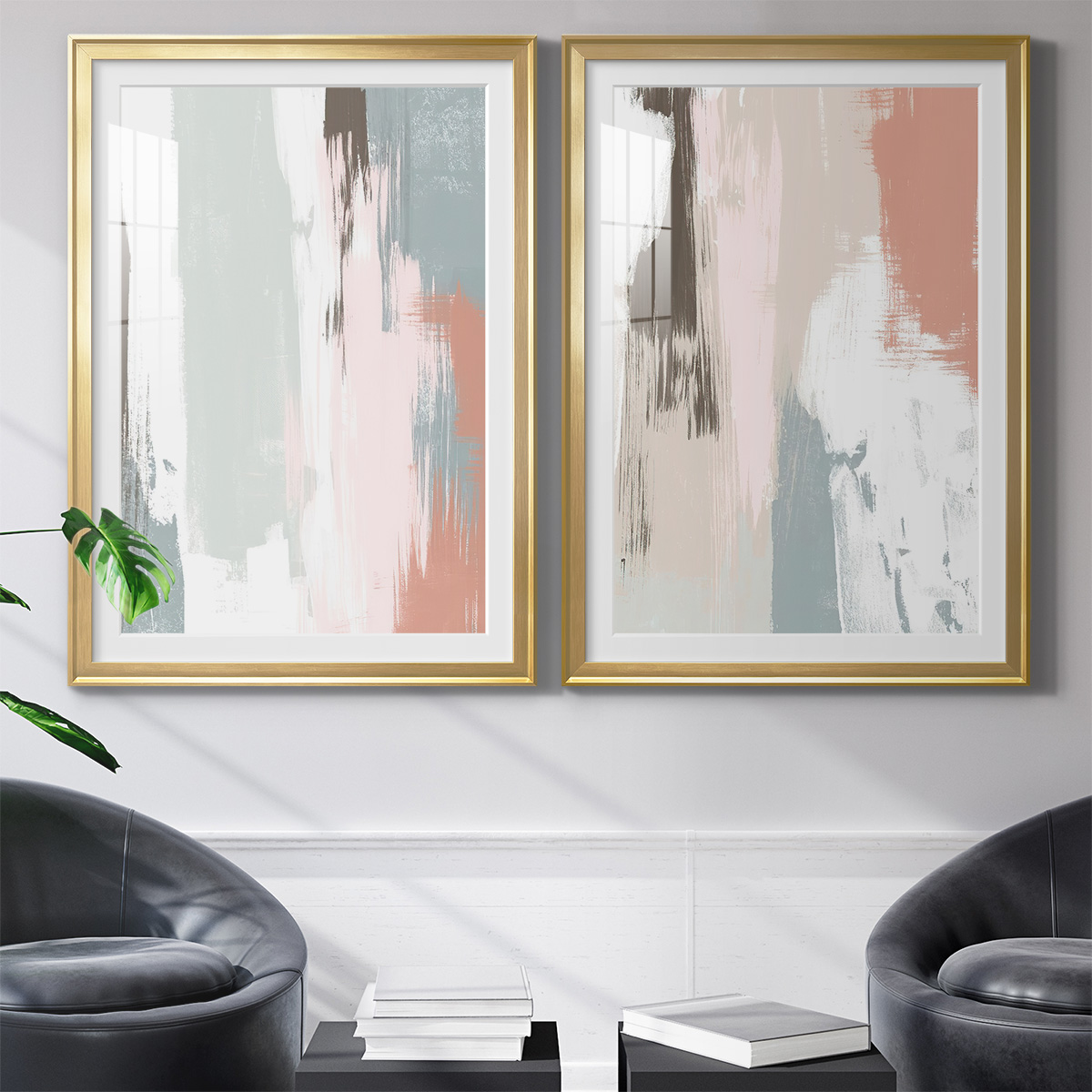 Wexford Home Sandstone Peel III Premium Framed Print, 26.5" x 36.5" - Ready to Hang, Gold (Set of 2)