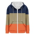 thumbnail image 5 of Hoodies for Women New Comfortable And Fashionable Color Block Printed Zipper Top Hooded Sweater Petite Medium Sweatshirt Women Hoodie Sweatshirt Crop Top Coat Sports Pullover Tops Orange M, 5 of 5
