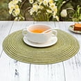 thumbnail image 5 of Round Linen Cup Coasters | Japanese Style Braided Heat-Insulated Place Mats for Bowls, Plates - Concise Nordic Creative Design, 5 of 8