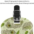 thumbnail image 4 of Square 2Pack PU Leather Peacock Feather Design Cruise Luggage Tag with Privacy Cover and Name ID Tag for Travel Handbags Backpacks Luggage Tags, 4 of 6