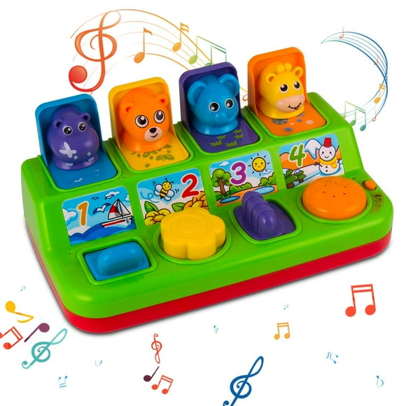 Interactive Pop Up Toy with Music Animal Sound for Toddlers