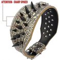 thumbnail image 3 of YOITEA 3" Sharp Spiked Studded Leather Dog Collar for Training,Sports,Walking,Travel,Dog Show,Heavy Duty,Waterproof,Medium Dogs,Pitbull,Labrador,Boxer, 3 of 4