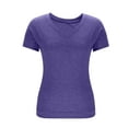 thumbnail image 6 of Olyvenn Womens V Neck Cap Sleeve T Shirts Banded Bottom Top Loose Fit Short Sleeves Tee Casual Summer Basic Tops 2025 Purple L, 6 of 8