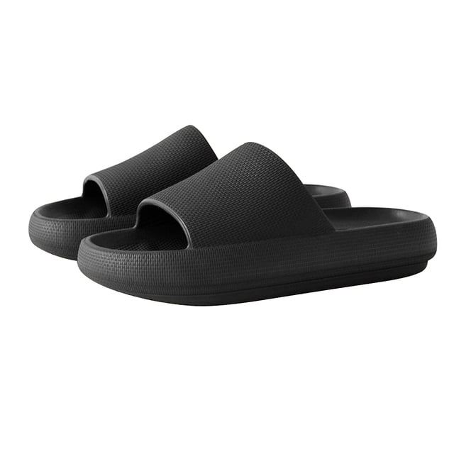 Qarigey Zapatillas de casa Sandalias Antideslizantes de EVA Zapatillas de Suela Gruesa con Punta Abierta para Parejas Calzado negro 40-41