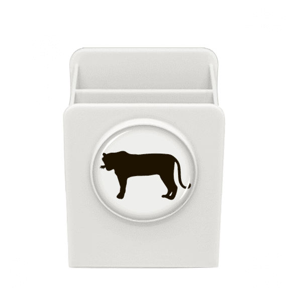 Black Tiger Animal Portrayal Desk Pencil Holder Cup Pen Organizer