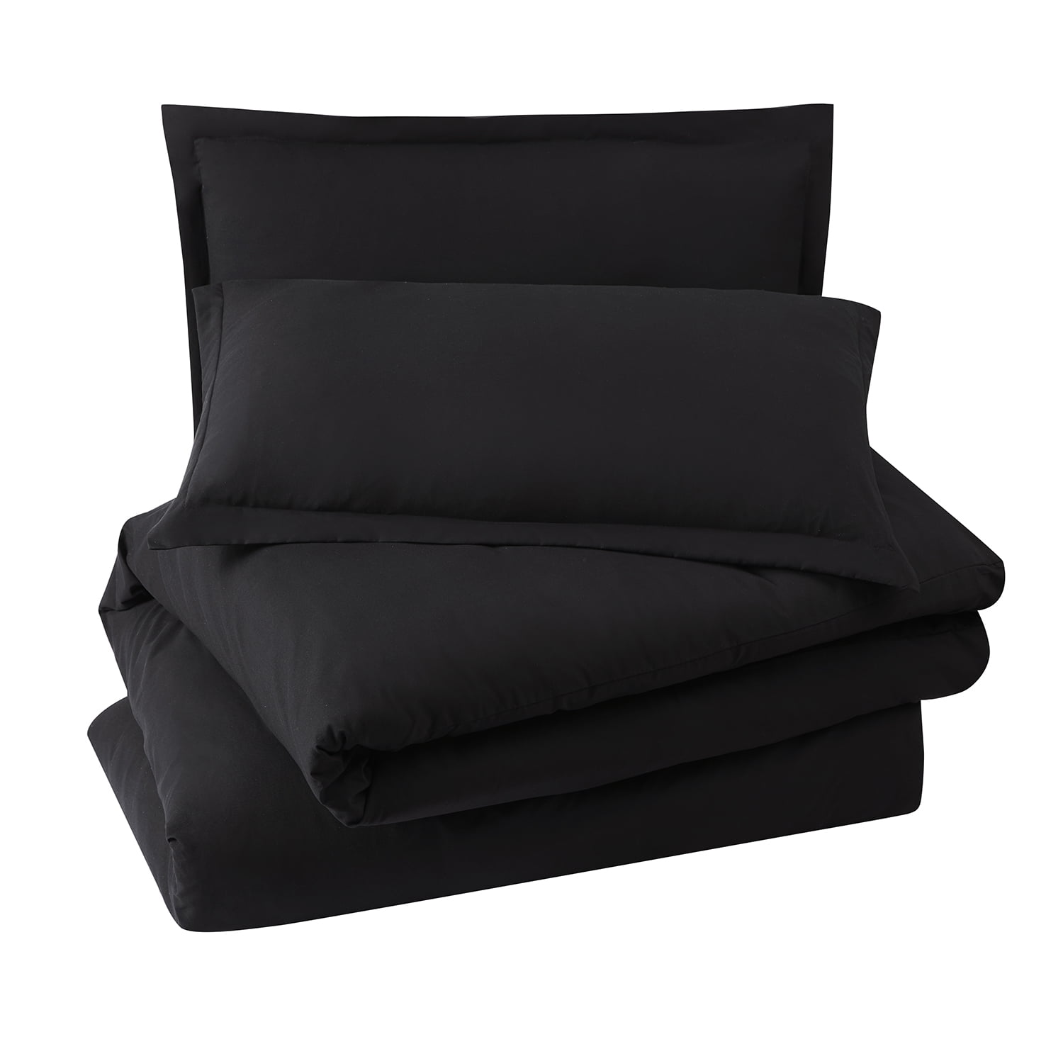 LammaLoe Duvet Cover Queen, Luxury Microfiber 3 Piece Bedding Sets with 2 Pillow Shams, Black