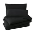 thumbnail image 5 of Virtu 3pc Duvet Cover Set, Luxury Microfiber Bedding Set Queen with 2 Pillow Sham, Black, 5 of 10