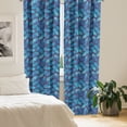 thumbnail image 2 of Ambesonne Pastel Window Curtains, Tropical Pineapple Blue, Each 28" W x 63" L, Dark Blue Pale Blue, 2 of 4