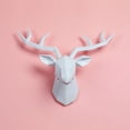 thumbnail image 2 of Resin Deer Head Sculpture Animal Statue Figurines Wall Mount Wall Art Elk Crafts White, 2 of 7