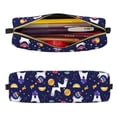 thumbnail image 2 of Disketp Lama in Space Estuche de Lápices de Cuero con Cierre, Estuche Compacto para Papelería, Bolígrafos y Accesorios Pequeños, 2 of 7