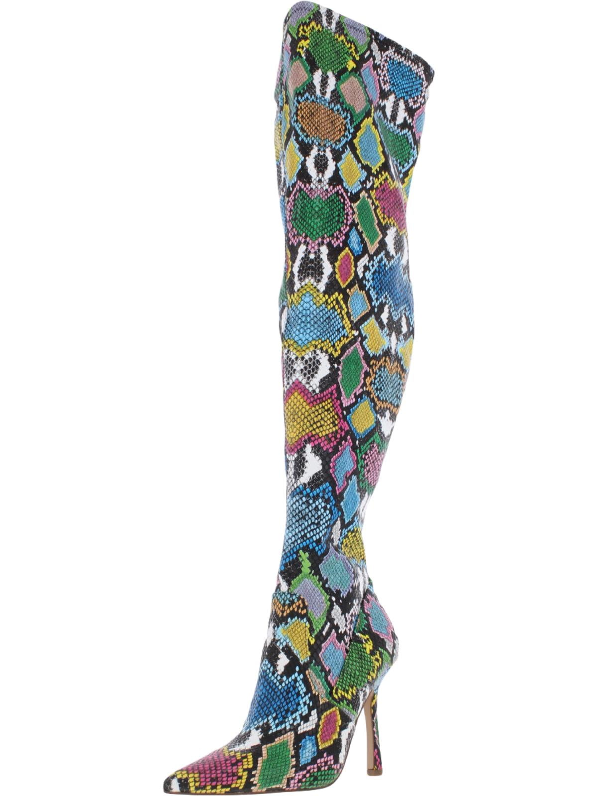 Steve Madden Womens Vanquish Patent OverTheKnee Boots Multi 6 Medium