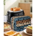 thumbnail image 4 of Navy Blue Brown Toaster Cover 4 Slice, Large Kitchen Appliance Covers, Rustic Farmhouse Dog Paw Vintage Toaster Oven Cover with Loop, Bread Machine Cover Polyester Dust Cover Protection, 4 of 4