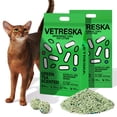 thumbnail image 1 of Arena para gatos VETRESKA de tofu con aroma a té verde, 5 kg, 1 of 9