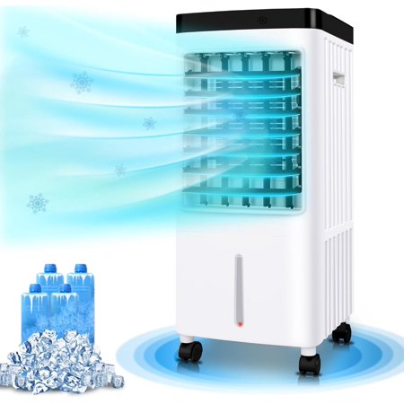 Portable Air Conditioners,3-IN-1Evaporative Air Cooler,Oscillation Swamp Cooler and Humidification-Includes Ice Packs-12 Hour Timer&Remote,Ideal for Home, Office, Bedroom, Kitchen