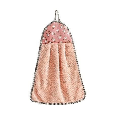 

wendunide kitchen gadgets Nonstick Oil Coral Velvet Hanging Hand Towels Kitchen Dishclout Khaki