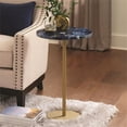 thumbnail image 3 of Steve Silver Oceana Round Blue Agate Top Metal Chairside End Table, 3 of 5