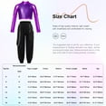 thumbnail image 5 of YiZYiF Kids Girls 2Pcs Hip Hop Jazz Dance Outfit Shiny Crop Top with Chain Pocket Sweatpants Athletic Gym Suit Gold 14, 5 of 5