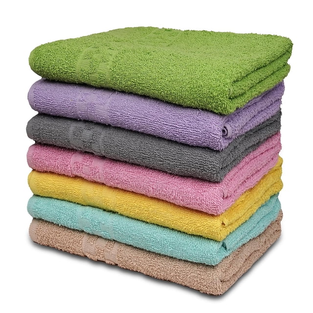 Toallas de baño ZUPERIA, paquete de 7, ultrasuaves, 100% algodón, 30 x 54 cm