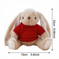 thumbnail image 2 of 9in Huggable Bunny Stuffed Animal Wearing Solid Color Knit Sweater Rabbit Plushie Collectible Soft Toy for Bedroom Decor Holiday Present, 2 of 6
