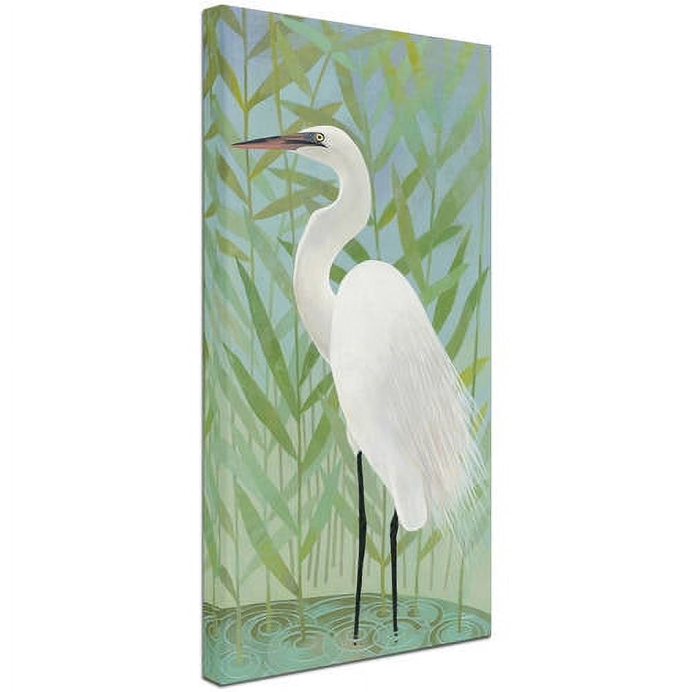 Trademark Fine Art "Egret by the Shore II" Canvas Art by Kathrine Lovell