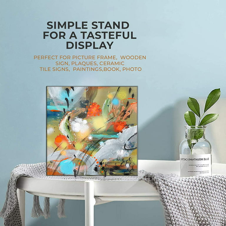 TR-LIFE 4 Pack 4.5 Inch Plate Stands for Display - Plate Holder  Display Stand + Metal Frame Holder Stand for Picture, Decorative Plate,  Photo Easel, Tabletop Art (Gold 4 Pack) : Home & Kitchen