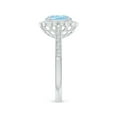 thumbnail image 2 of ANGARA Natural Vintage Style 1 ct Aquamarine & Diamond Scalloped Halo Ring in 14K White Gold for Women (Size-8x6mm) | March Birthstone, Anniversary, Jewelry Gift for Women | Natural Aquamarine Ring, 2 of 7