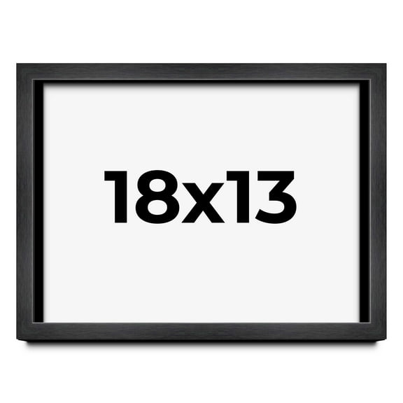 18x13 Frame Black Charcoal Grey Wood Textured Picture Frame | 0.75 Inch Moulding Width | Gunmetal