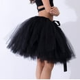 thumbnail image 3 of DuoJiaJ Tutu Skirts for Women Layered Adult Elastic Ballet Skirt Classic Vintage Princess Puffy Skirt,Black One Size, 3 of 4