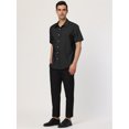 thumbnail image 4 of INSPIRE CHIC Men's Short Sleeves Polka Dots Button Down Shirt Black 50, 4 of 7